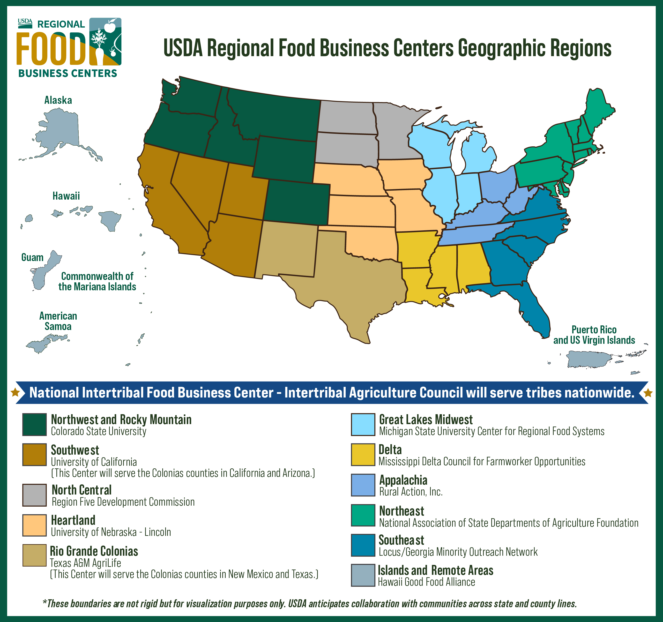 this link opens a PDF file that shows the locations of all the regional food business centers